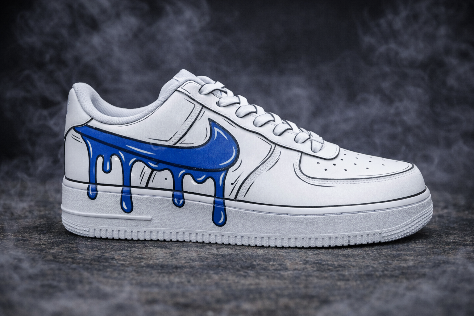 Air Force 1 × Blue Cartoon Drip customs by Vaultra Studio