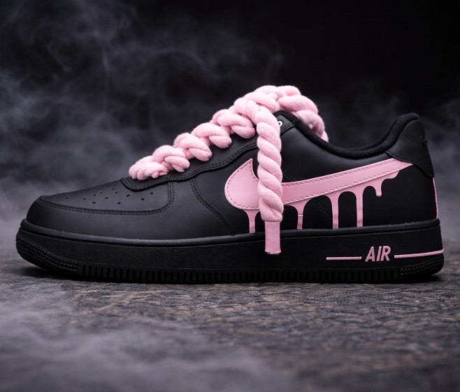 Air Force 1 × Pink Drip customs by Vaultra Studio