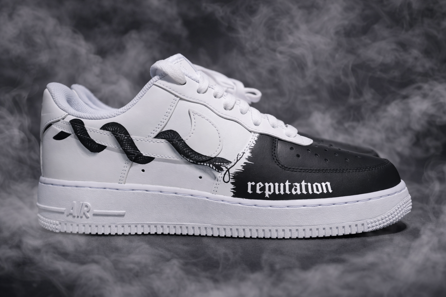 Air Force 1 x Taylor Swift Reputation Era customs by Vaultra Studio