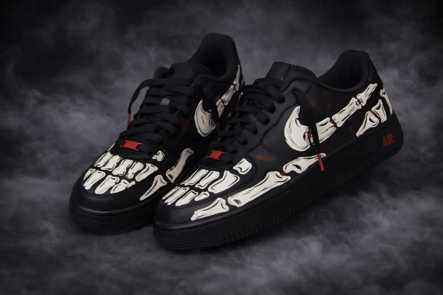 Air Force 1 x Skeletons customs by Vaultra Studio