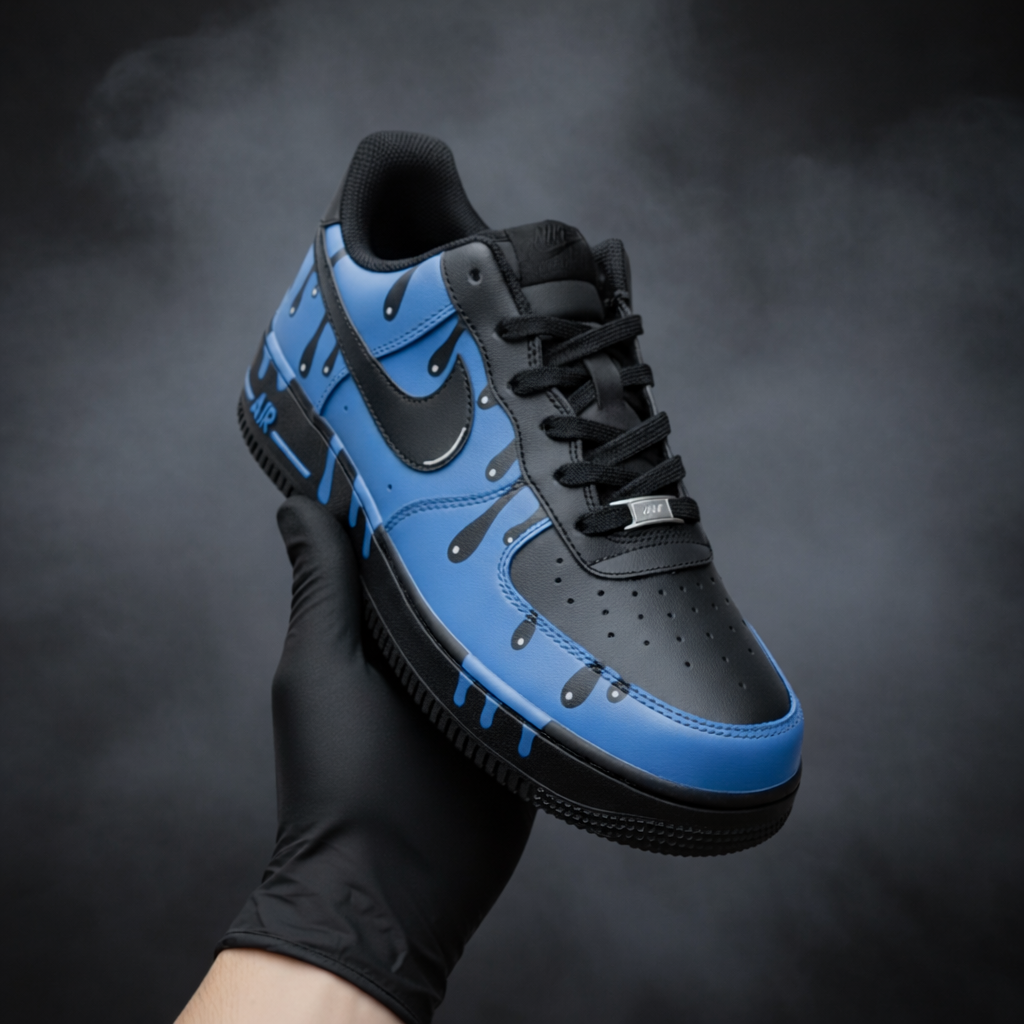 Air Force 1 x Midnight Blue Drip customs by Vaultra Studio