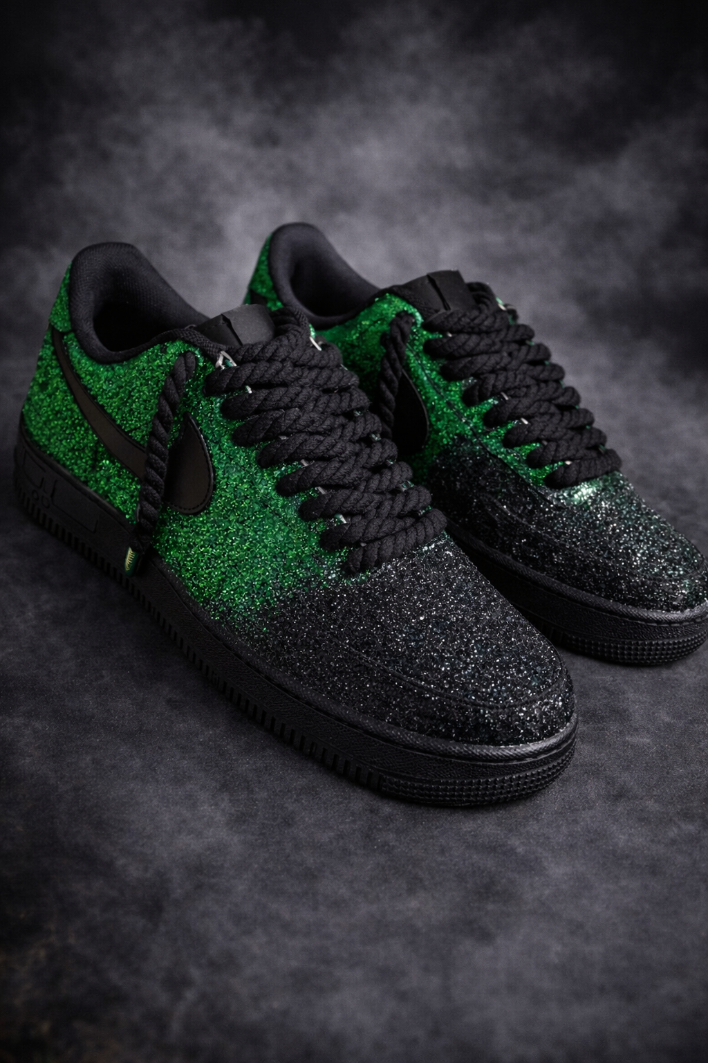 Air Force 1 x Green Glitters customs by Vaultra Studio
