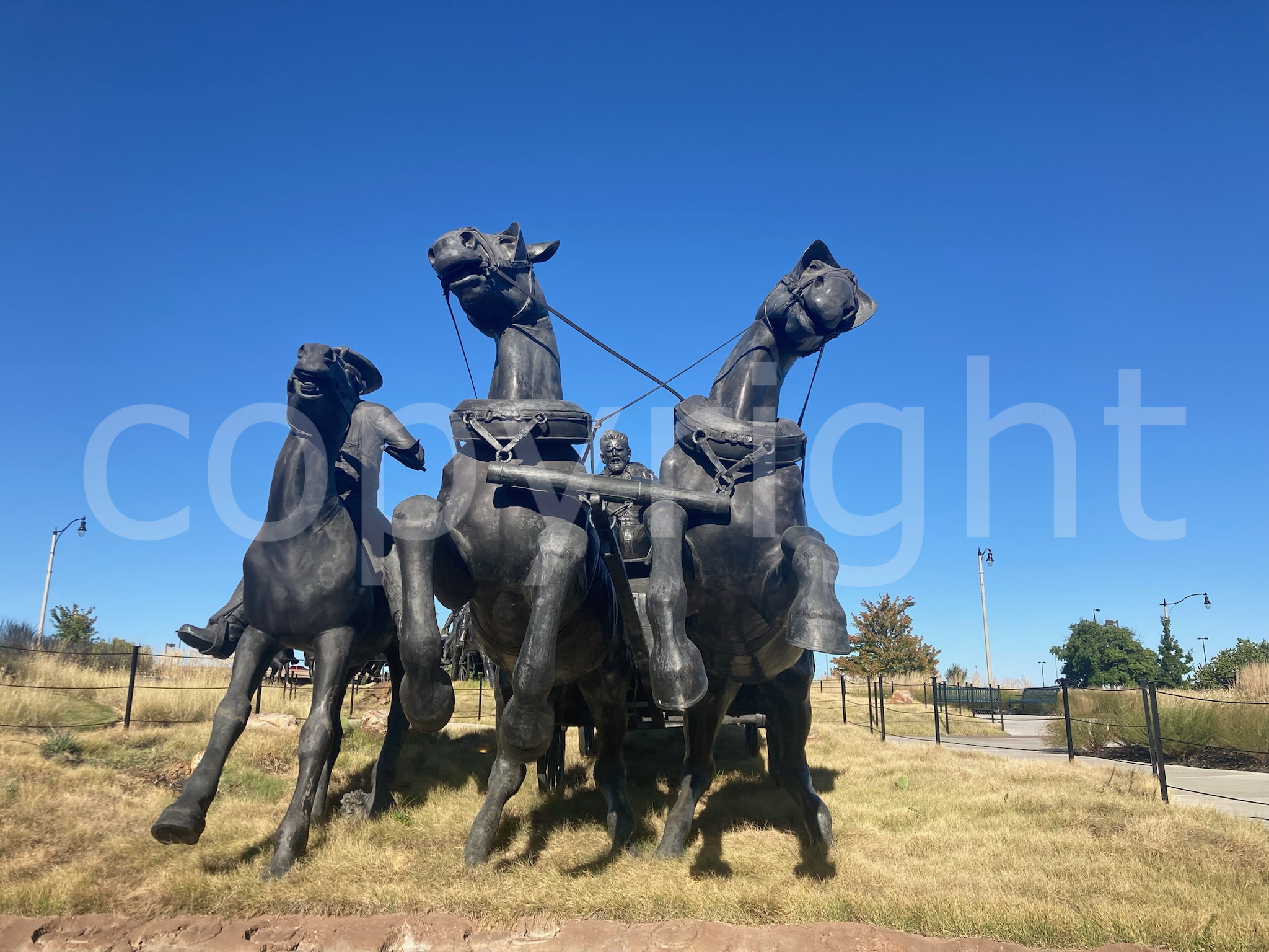 Bronze Wagon Team Sculpture