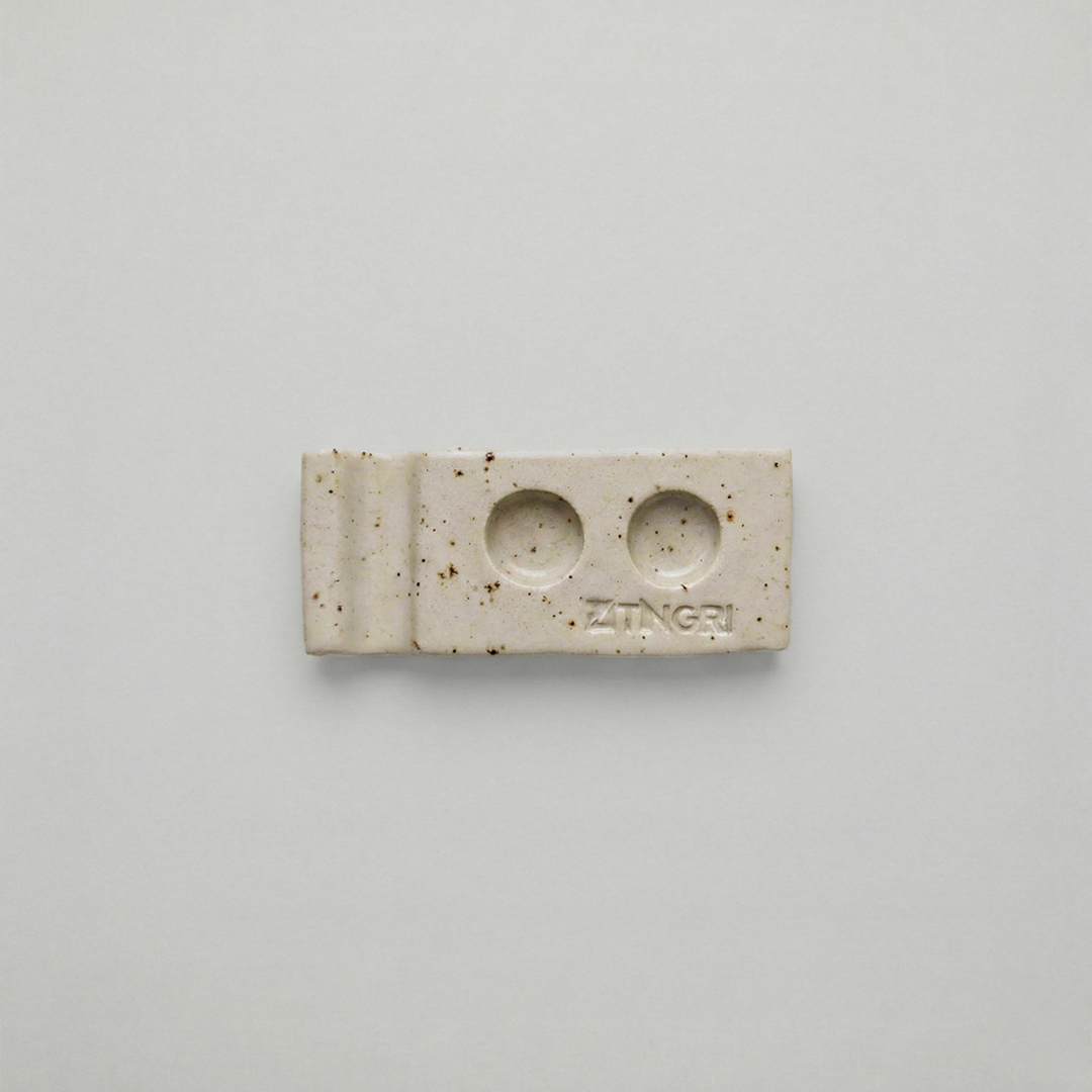 Base in argilla 2 posti con porta pennelli