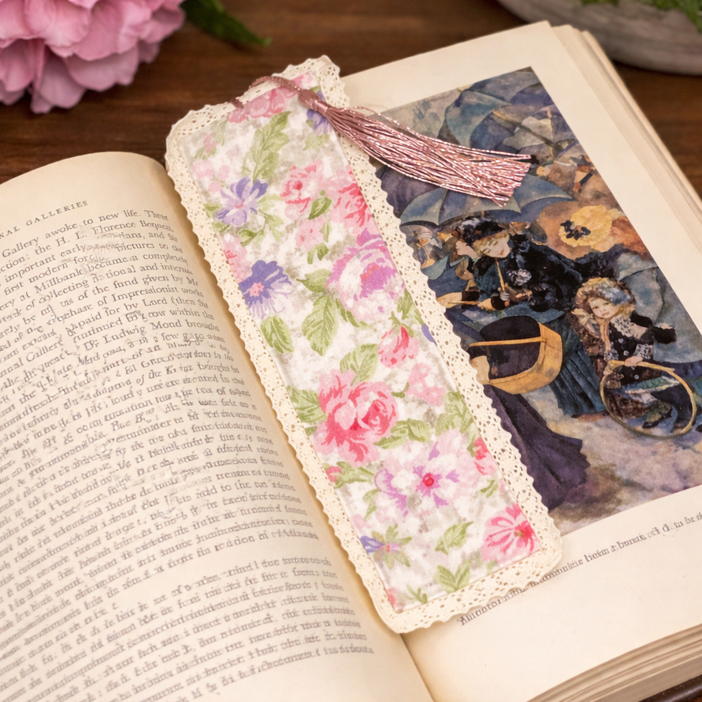 Sweet Petals Fabric Bookmark