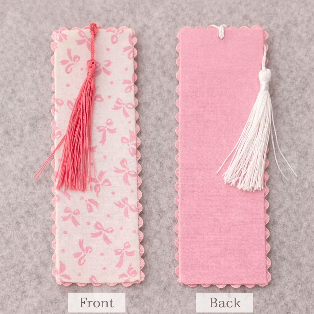 Pink Coquette Bows Fabric Bookmark