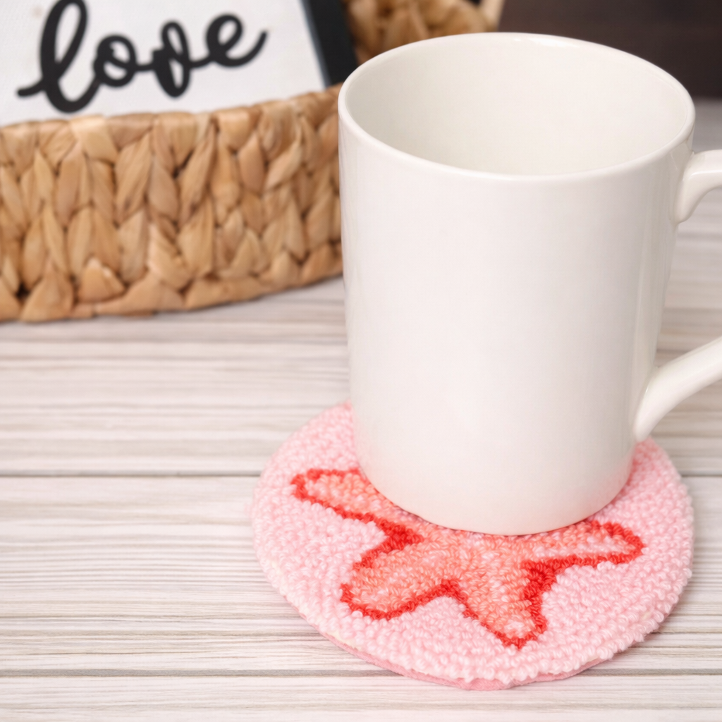 Colorful Starfish Punch Needle Coasters