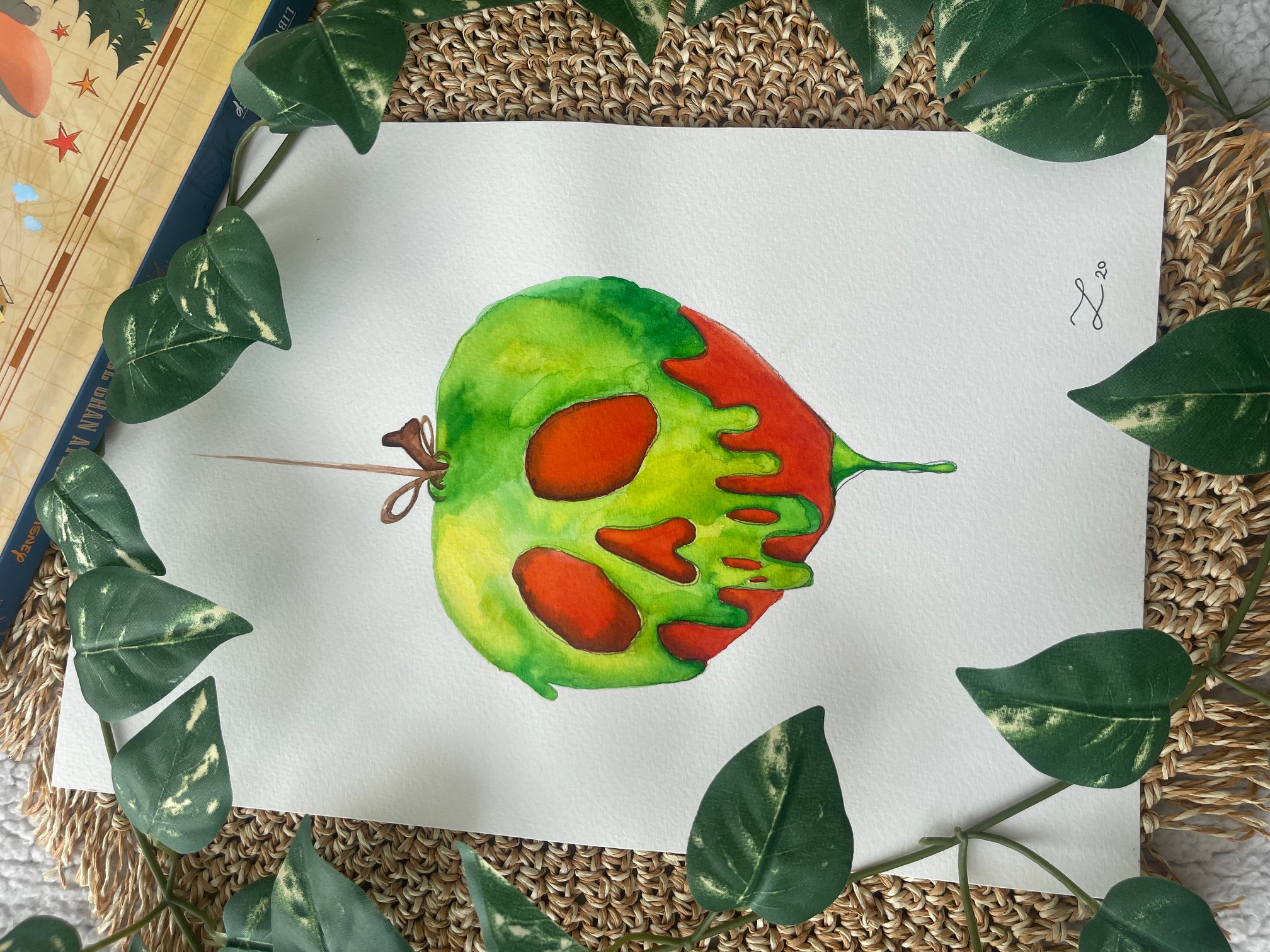 Acuarela Original "Manzana Envenenada"