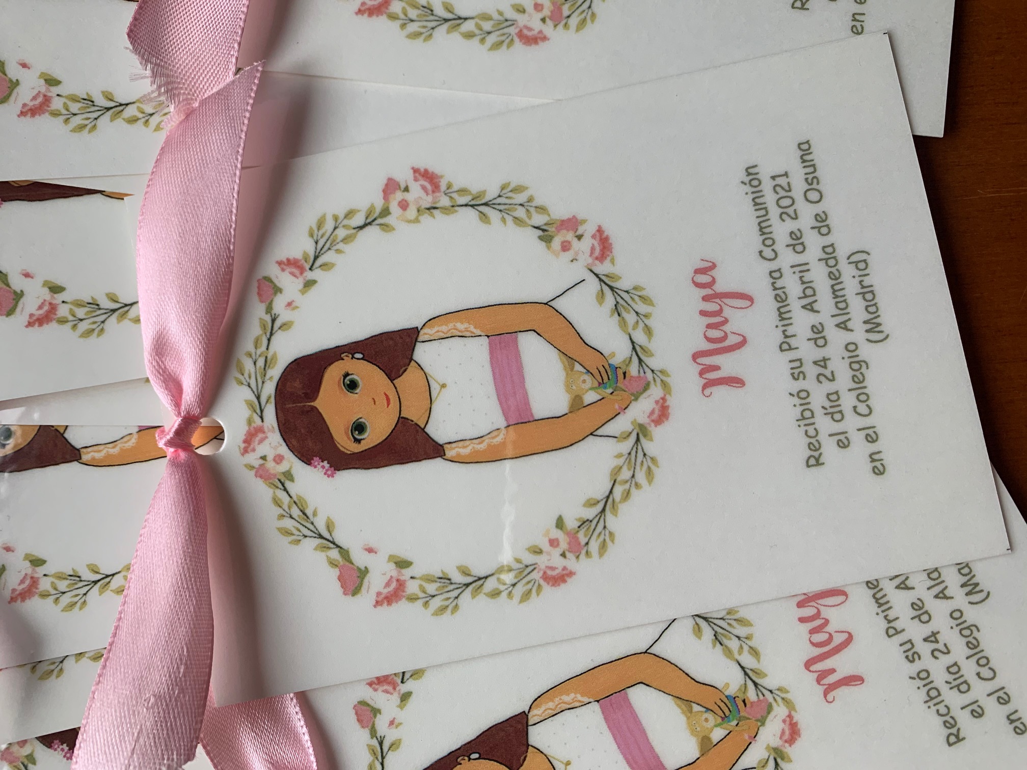 Marcapáginas de Primera Comunión