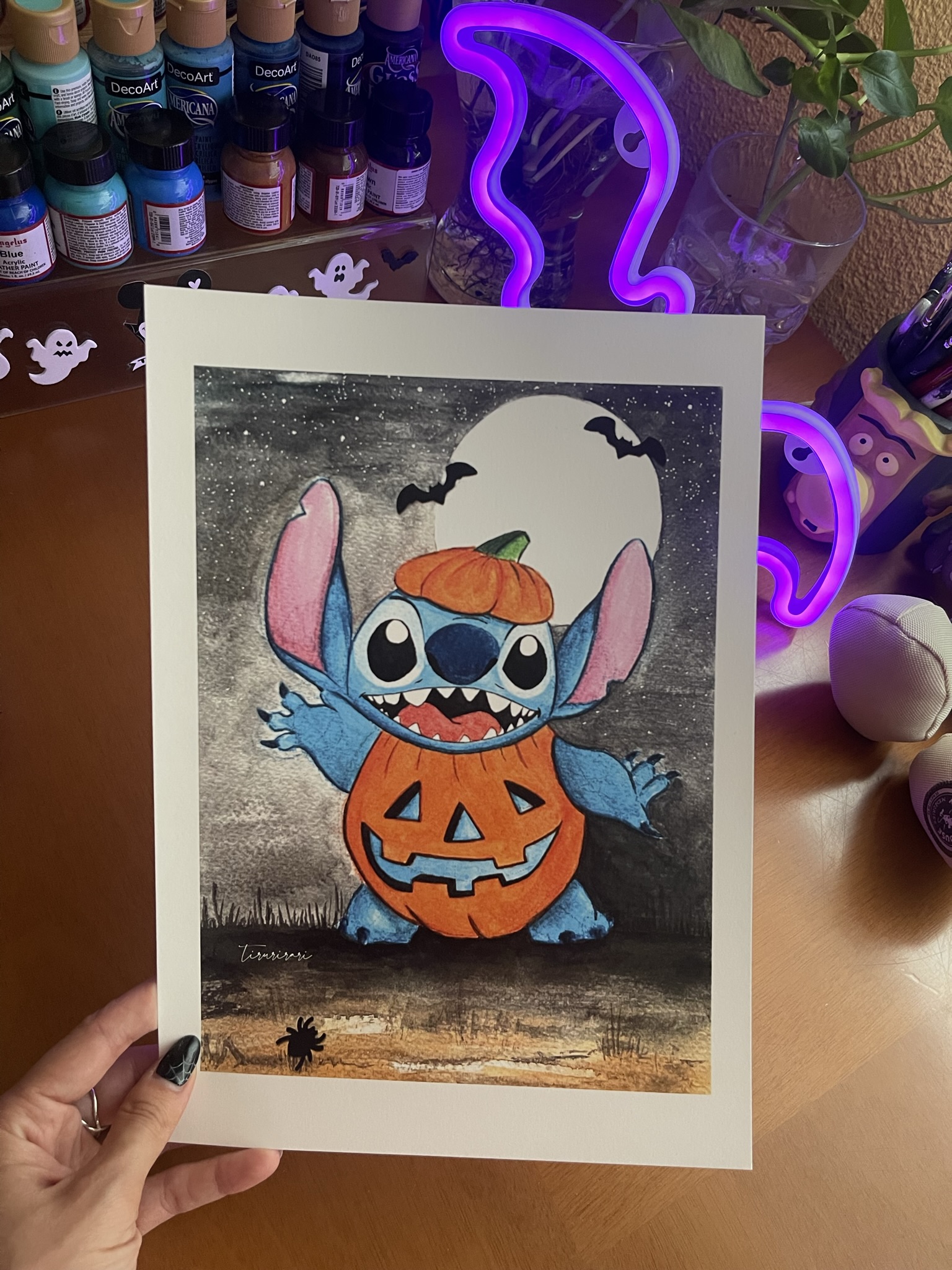 Lámina de Stitch en Halloween