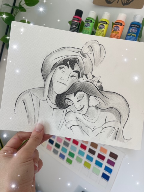 Lámina Aladín y Jasmine