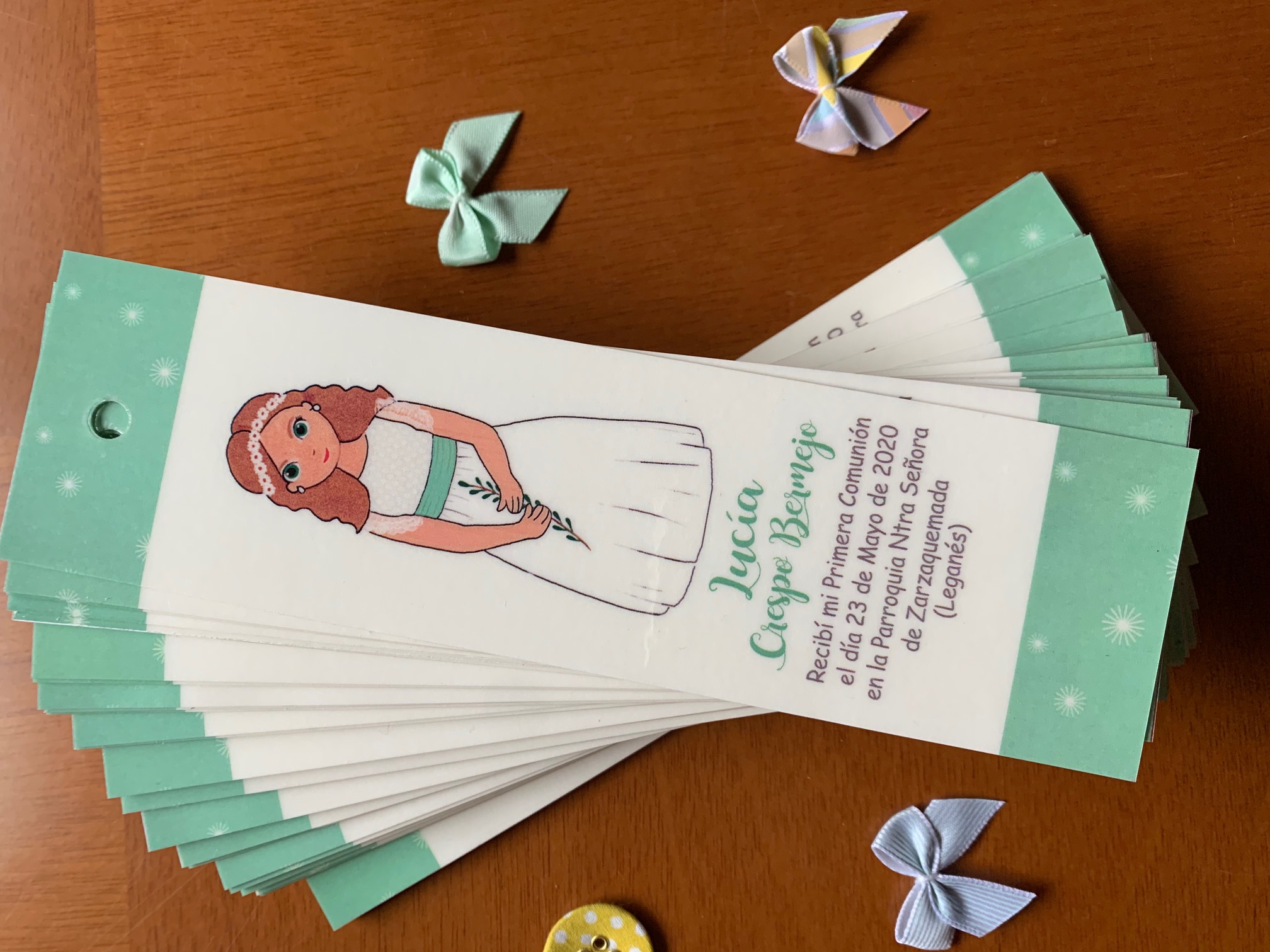 Marcapáginas de Comunión personalizados