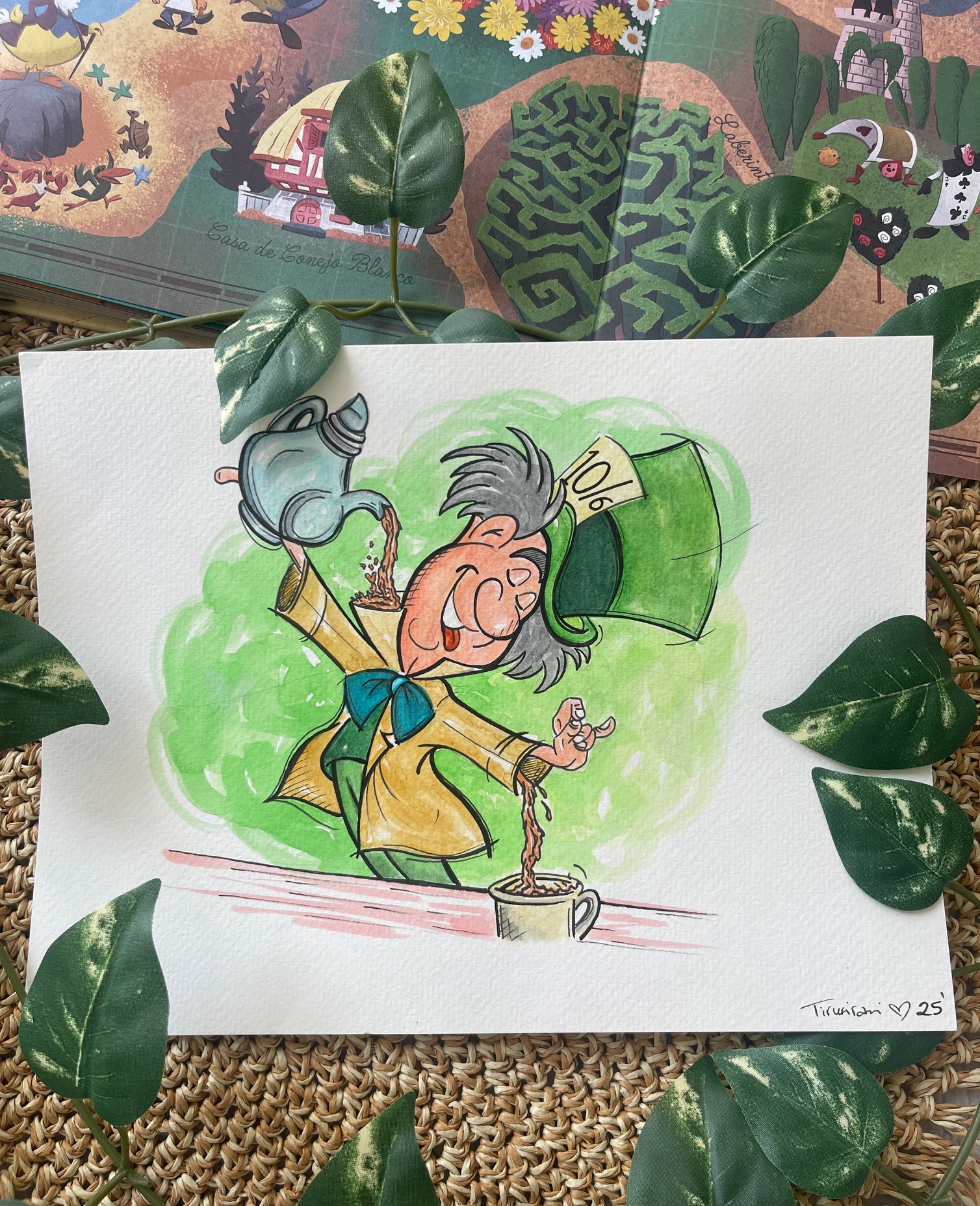 Acuarela Sombrerero Loco