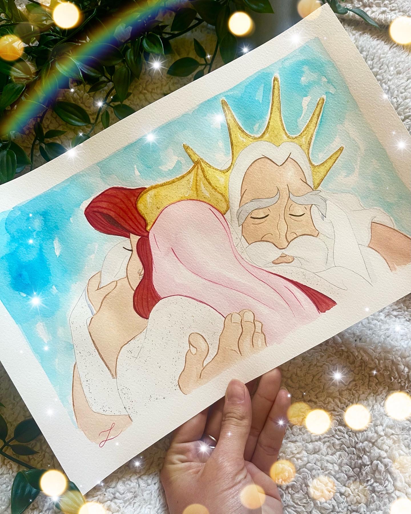 Acuarela Original "La sirenita"