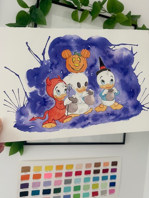 Acuarela sobrinos Halloween