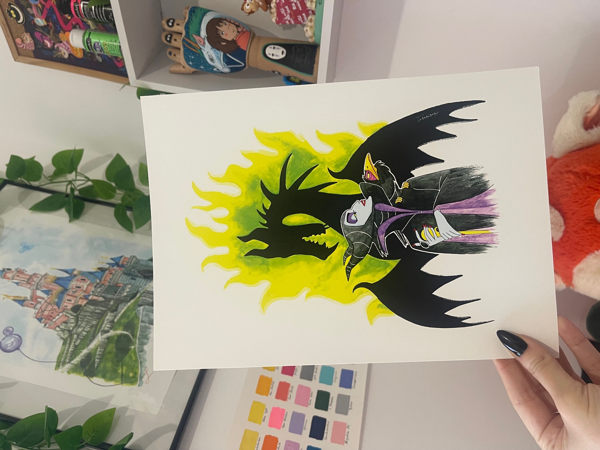 Ilustración Maléfica y Dragón