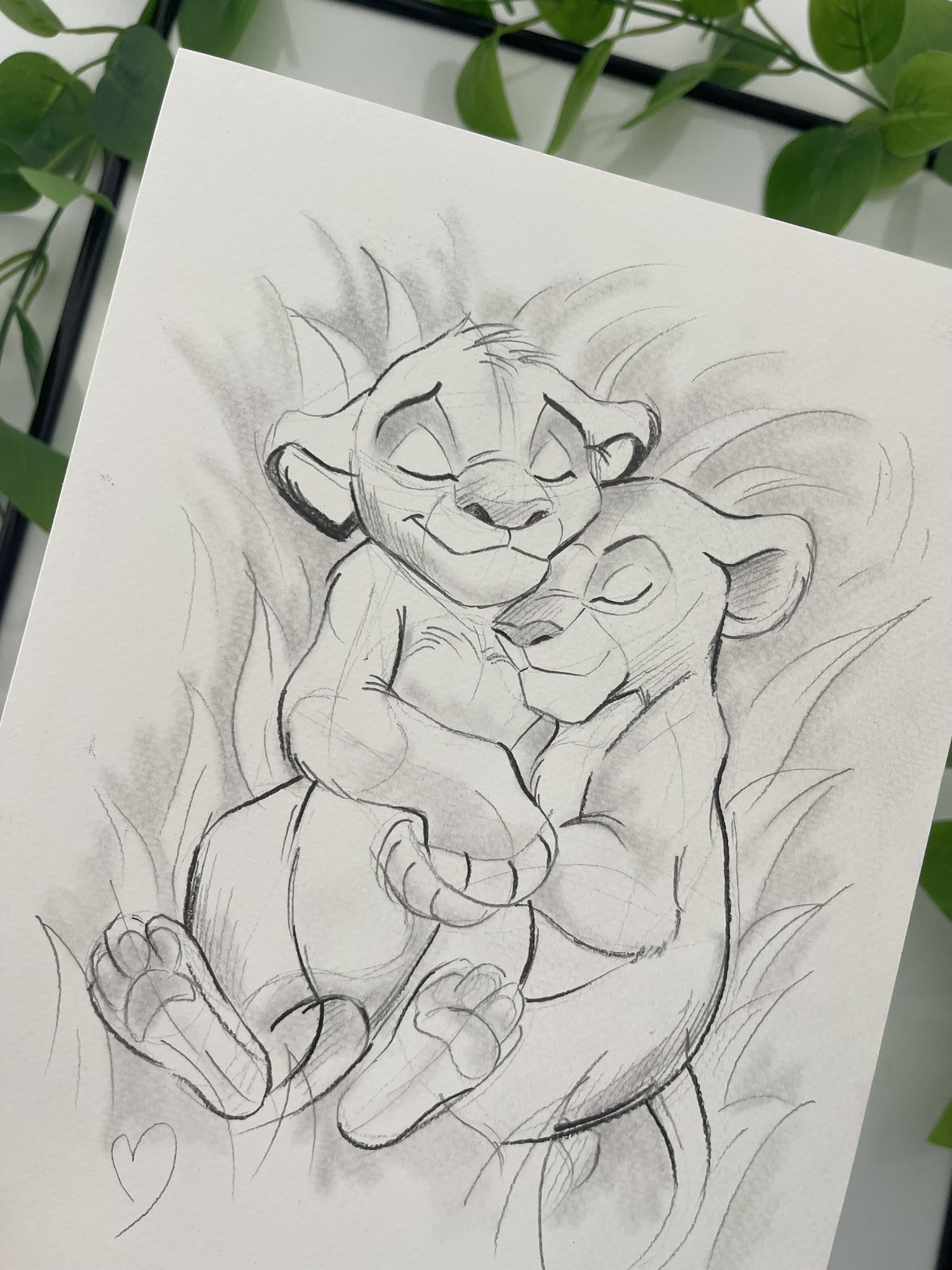 Lámina Simba y Nala "cachorros"