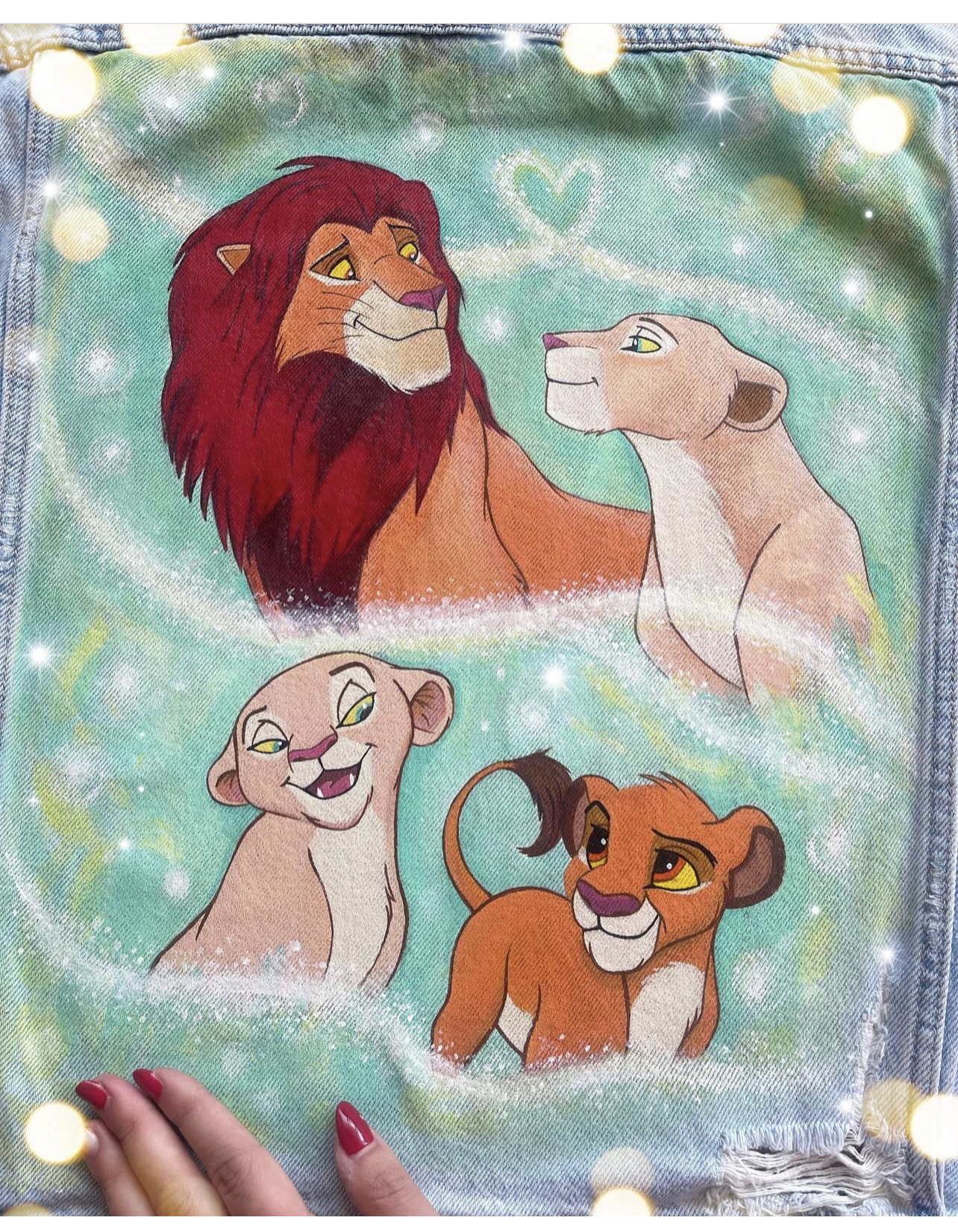 Chaqueta pintada a mano Rey León