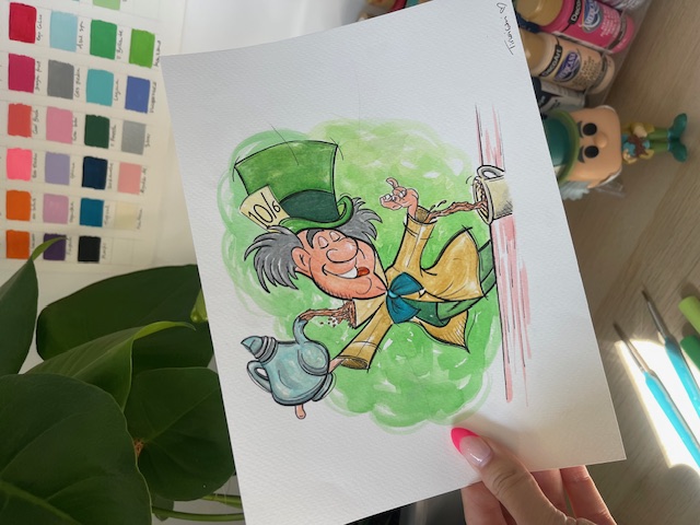 Acuarela Sombrerero Loco