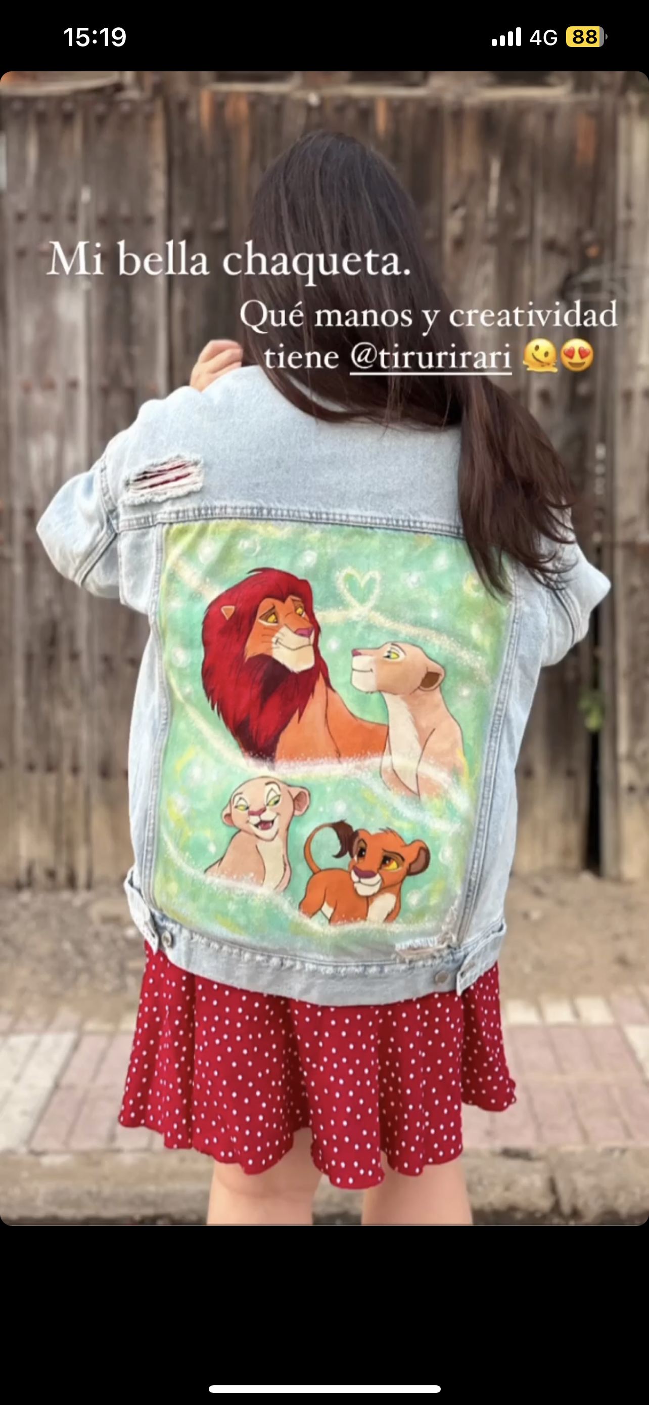 Chaqueta pintada a mano Rey León