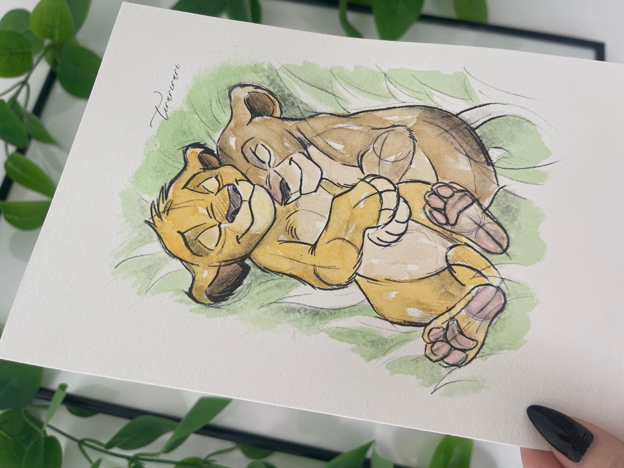 Lámina Simba y Nala "cachorros"