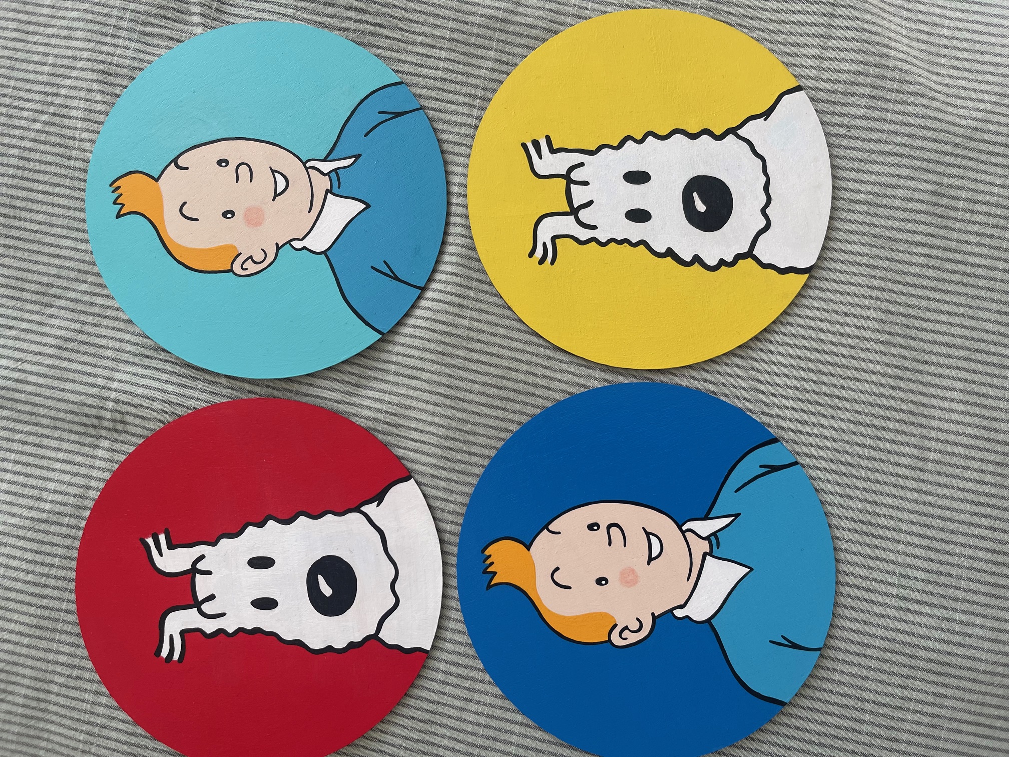 Maderitas "Tintín y Milú"