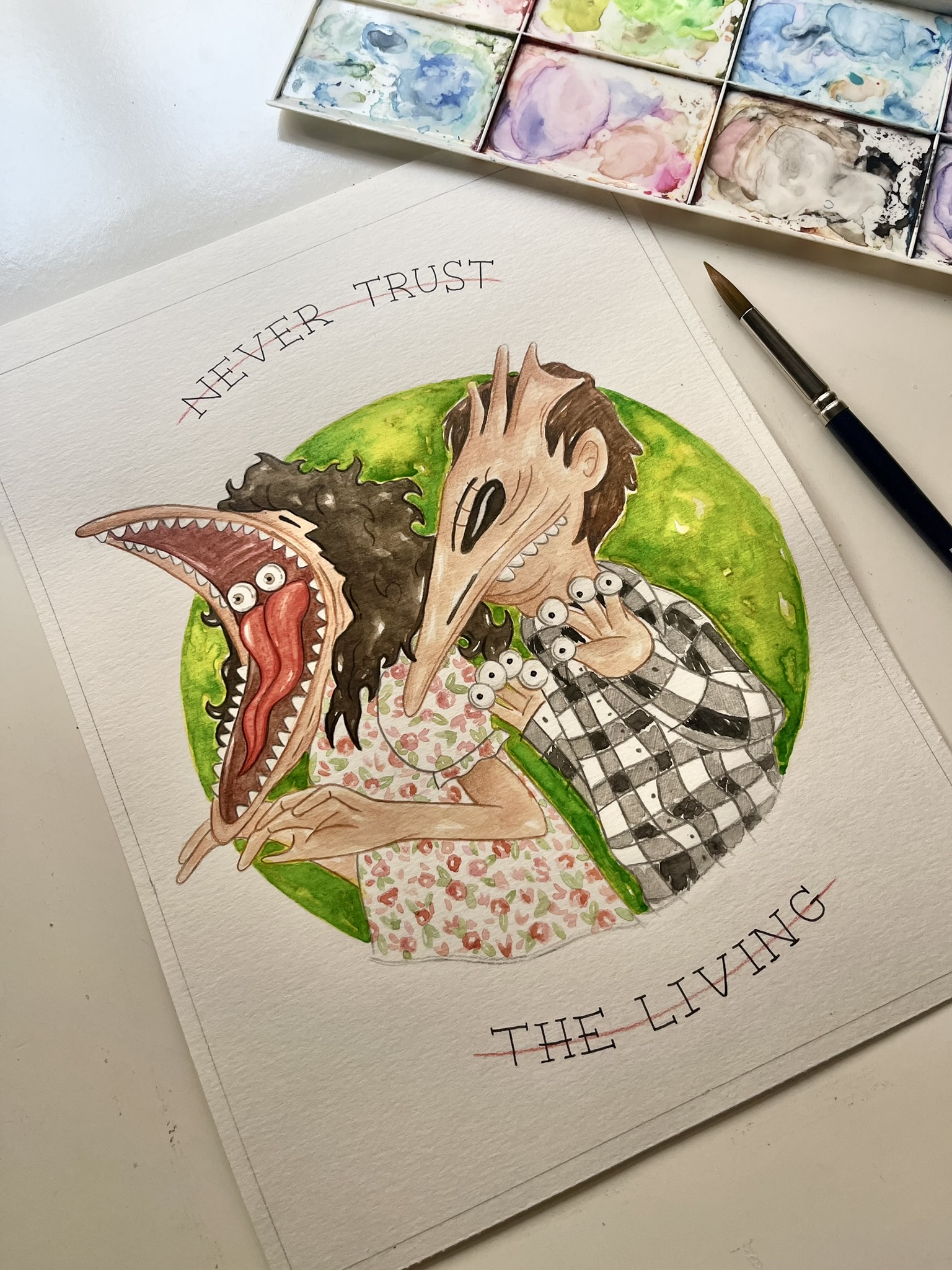 Acuarela Original "Beetlejuice"