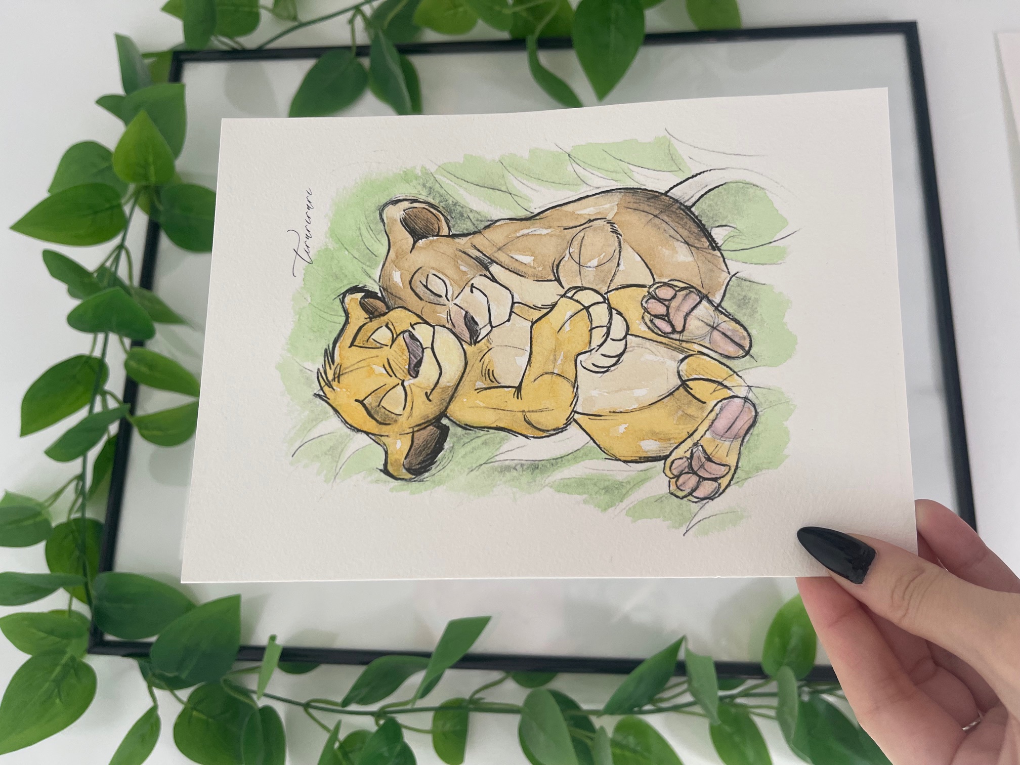 Lámina Simba y Nala "cachorros"