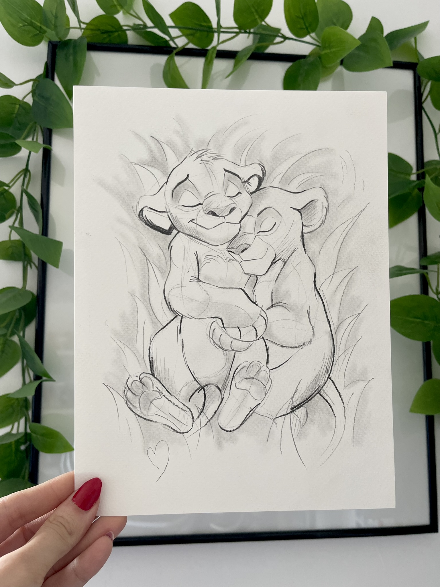 Lámina Simba y Nala "cachorros"