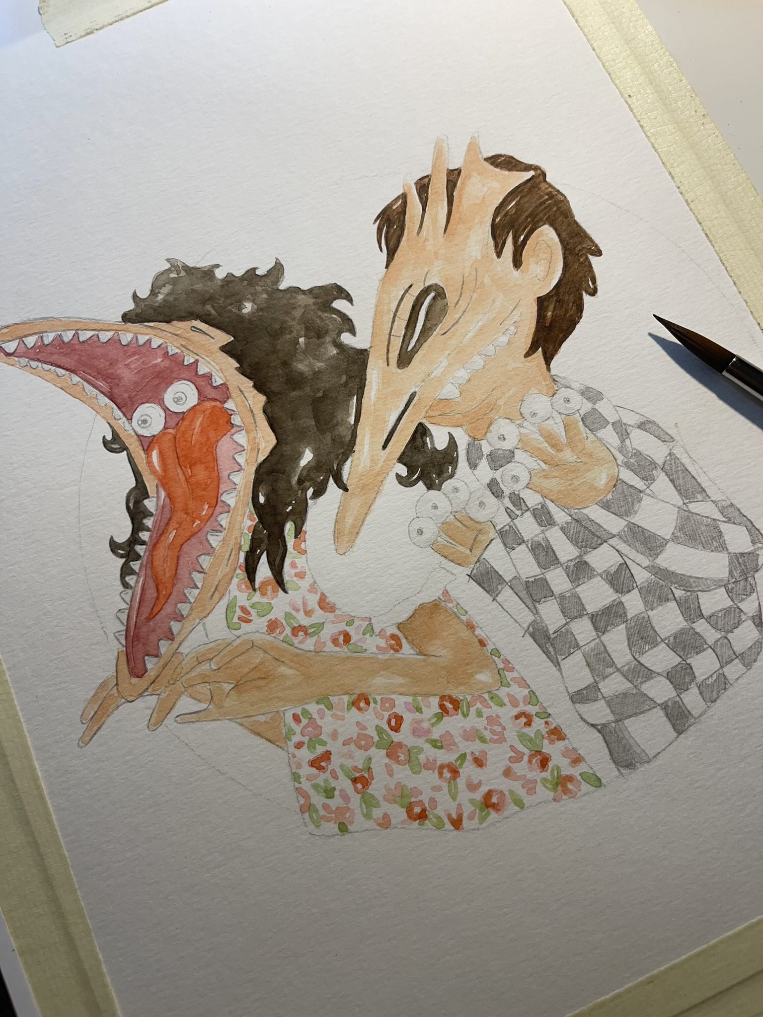 Acuarela Original "Beetlejuice"