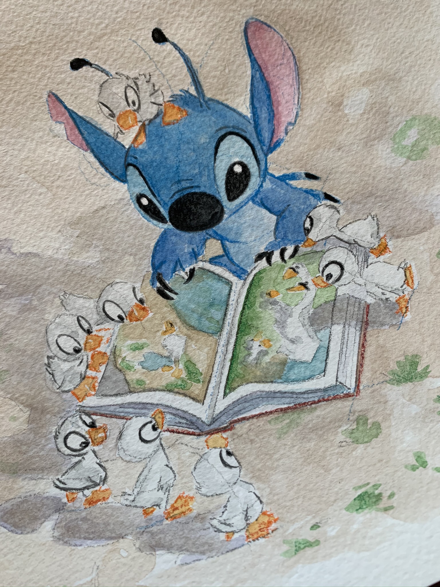 Lámina "Stich patitos"