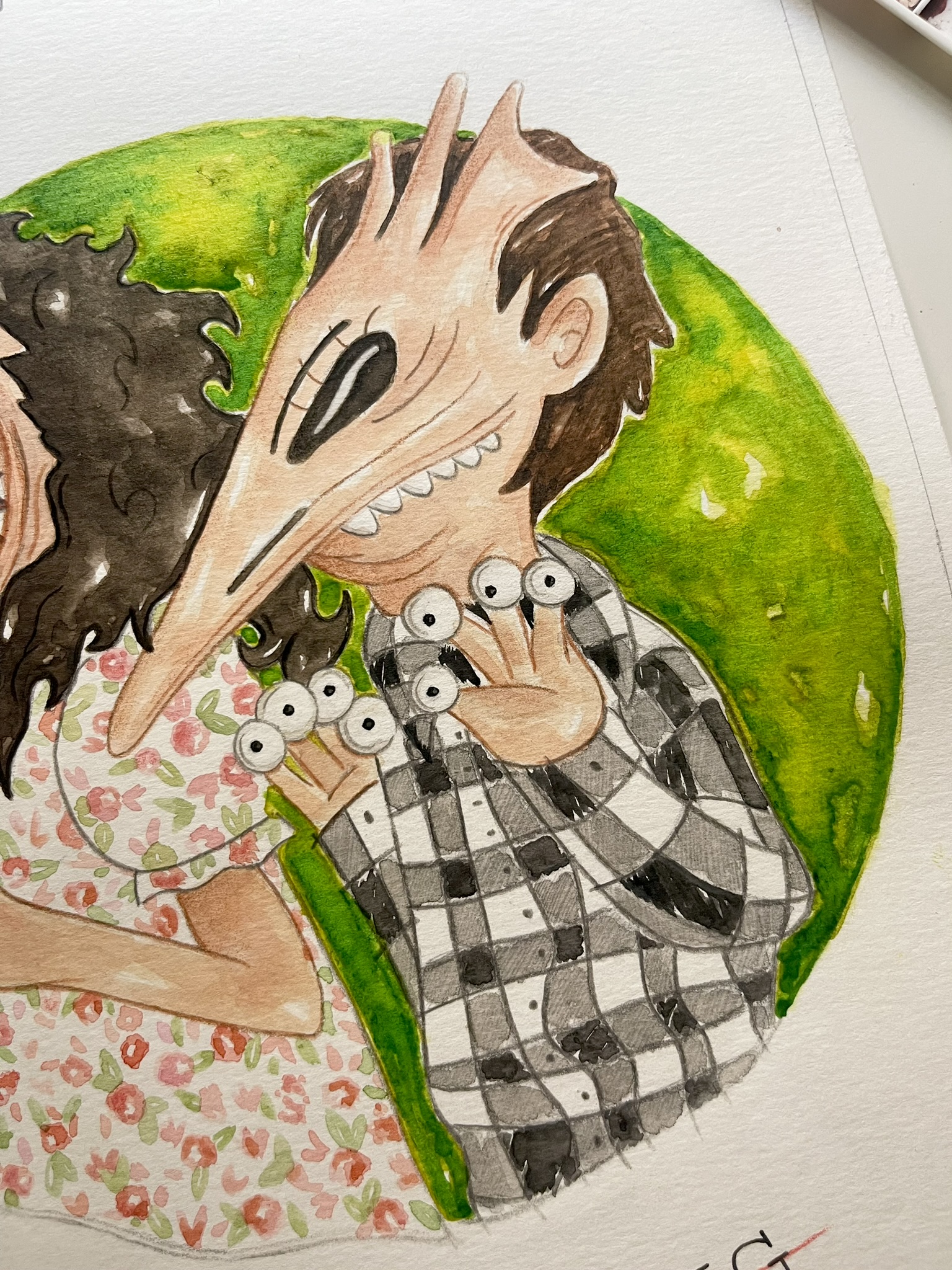 Acuarela Original "Beetlejuice"