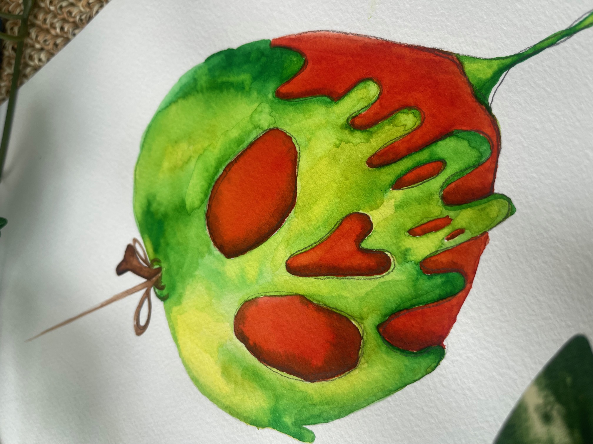 Acuarela Original "Manzana Envenenada"