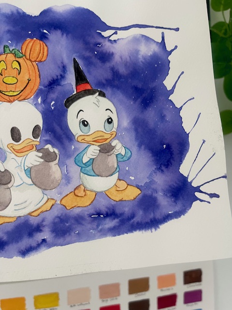 Acuarela sobrinos Halloween