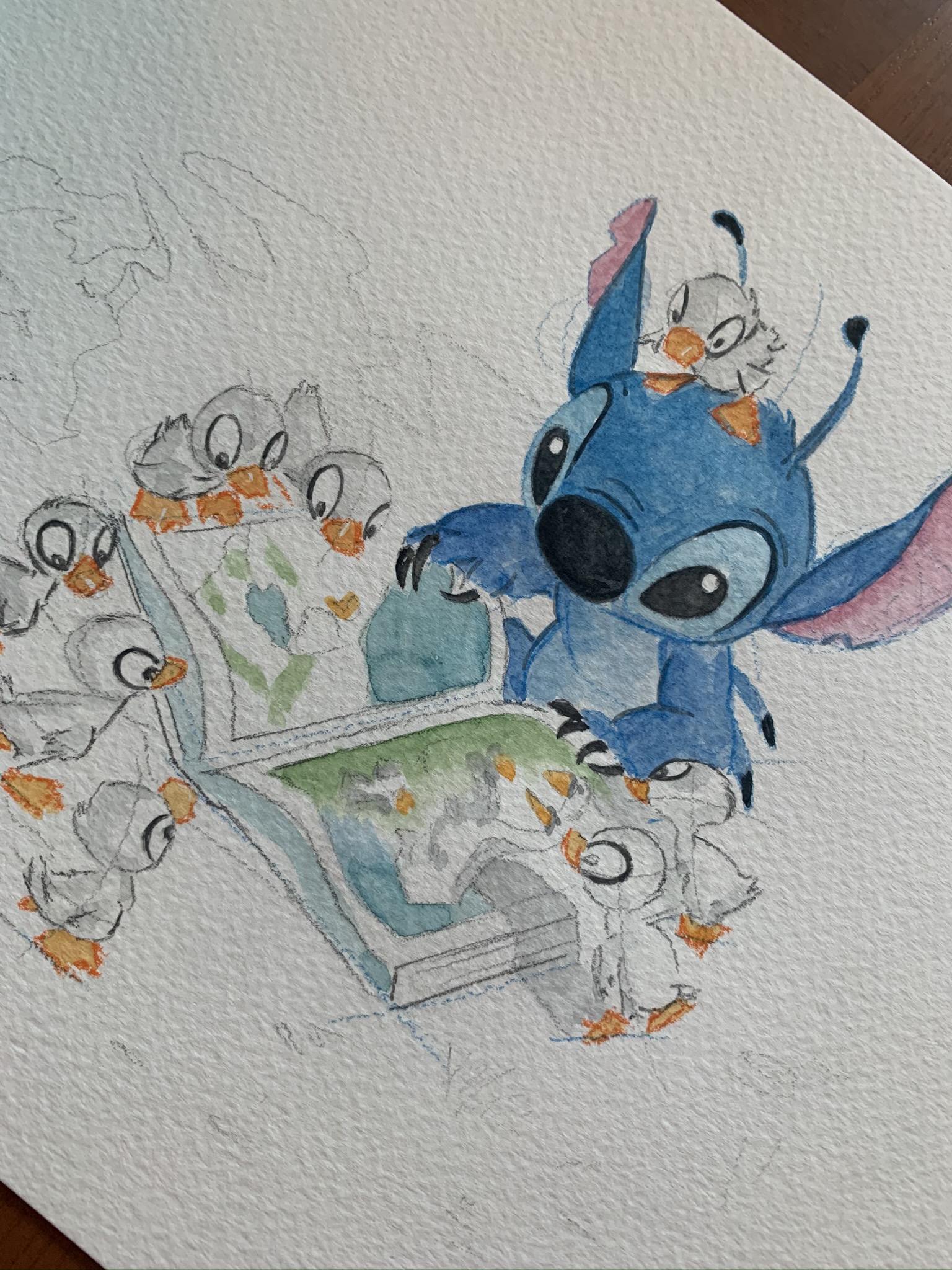 Lámina "Stich patitos"