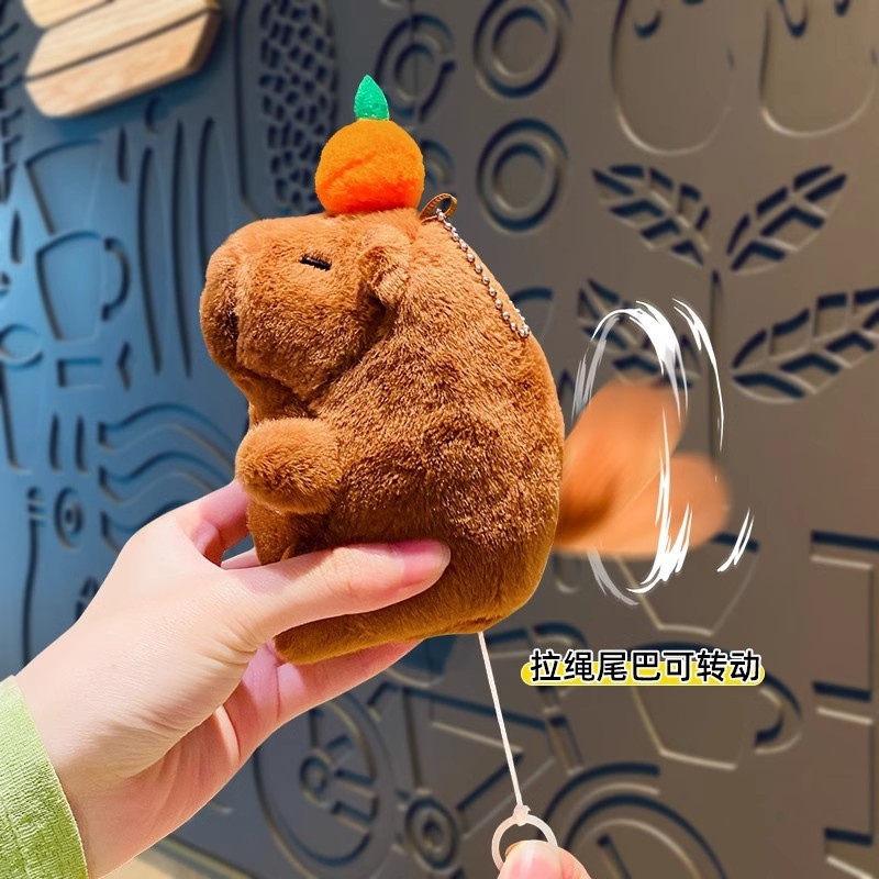 Capybara Cartoon Anime Plush Toy Keychain