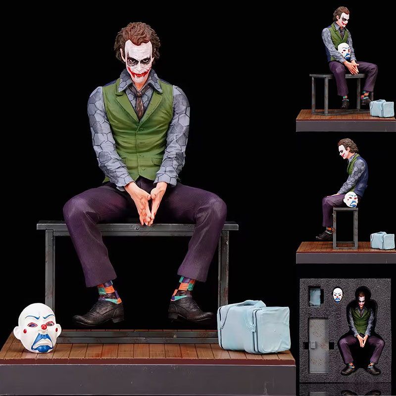 30cm Movie DC Joker Heath Ledger Clown PVC Anime Action Figure Collection Statue Model Toy