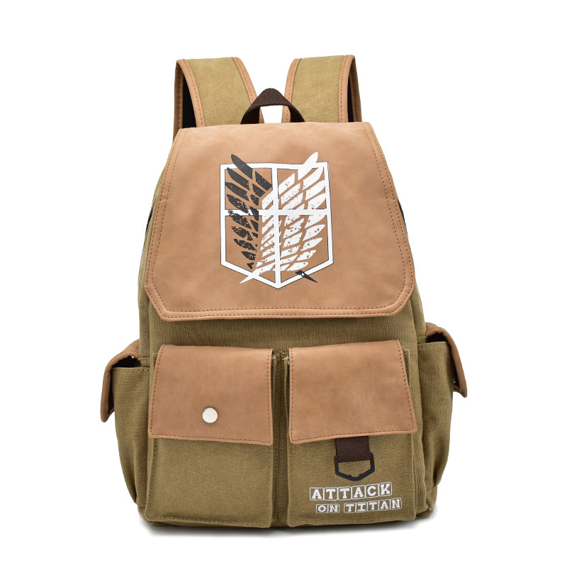 Attack on Titan Cartoon Fashion Canvas School Bag Student Anime Backpack Bags