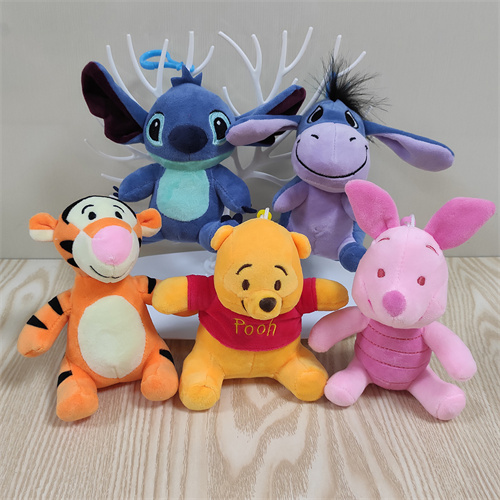 5Pcs/Set 10CM Winnie the Pooh Disney Tigger Cartoon Anime Plush Toy Pendant