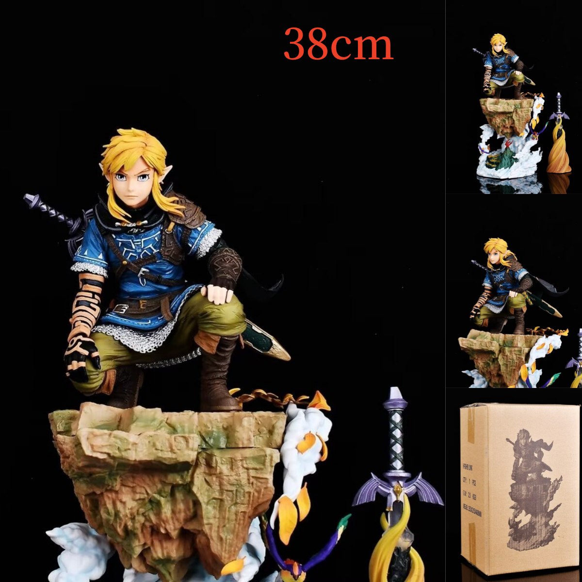 38cm GK HF&;HB The Legend of Zelda Link Cartoon Anime PVC Figure Toy