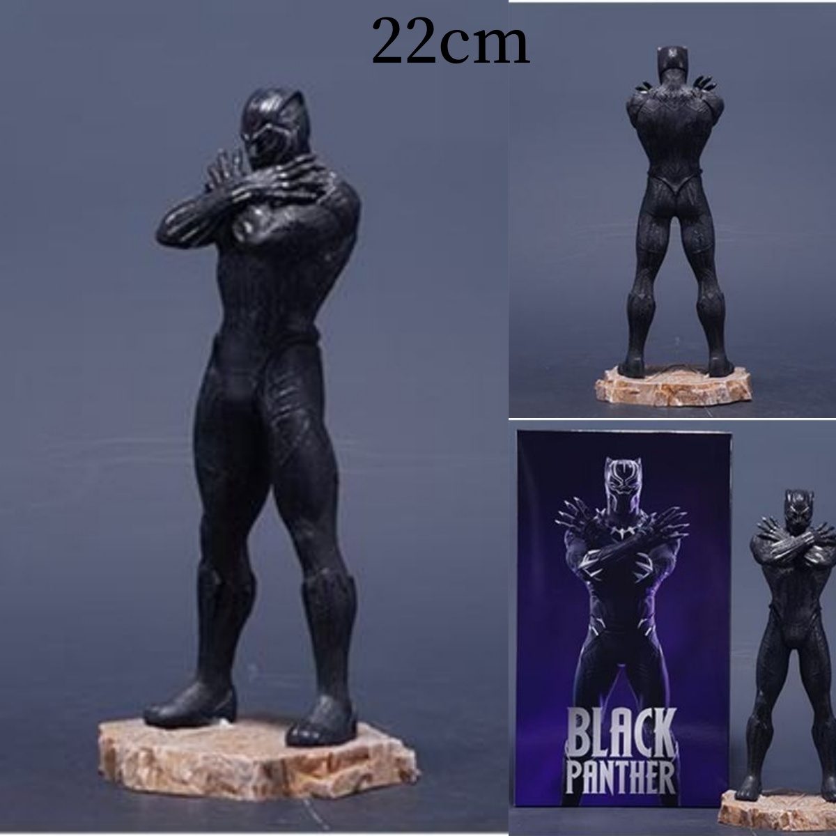 22cm Marvel's The Avengers Black Panther Cartoon Anime PVC Figures