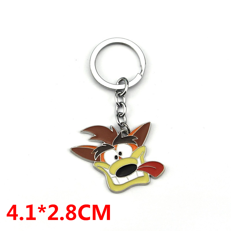 Crash Bandicoot Cartoon Pendant Cute Anime Alloy Keychains
