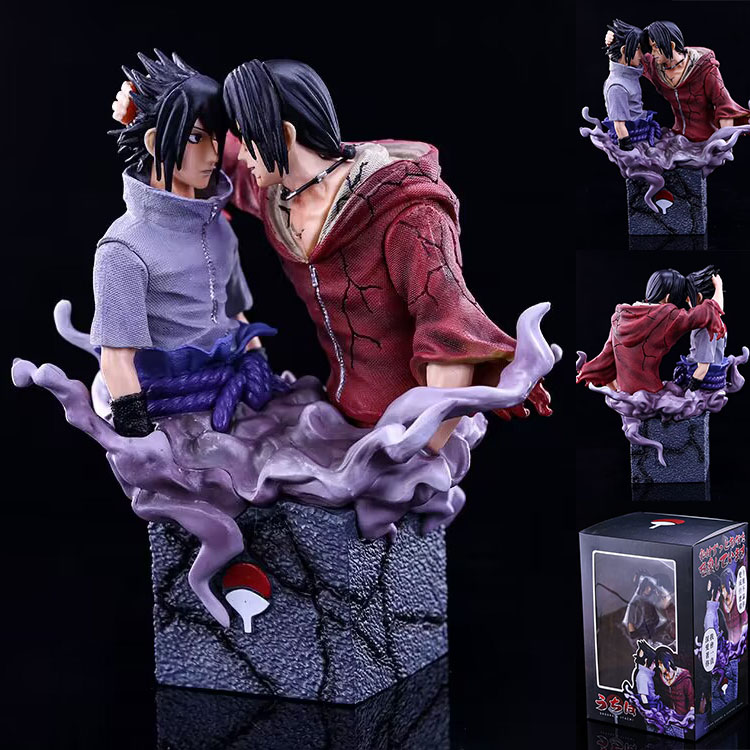 17CM Naruto Uchiha Itachi And Uchiha Sasuke Anime PVC Figure Toy