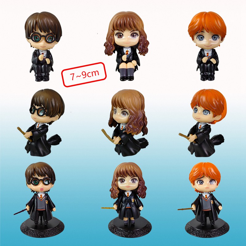 9PCS/SET 7-9CM Harry Potter Cartoon Character Anime PVC Figures Toy