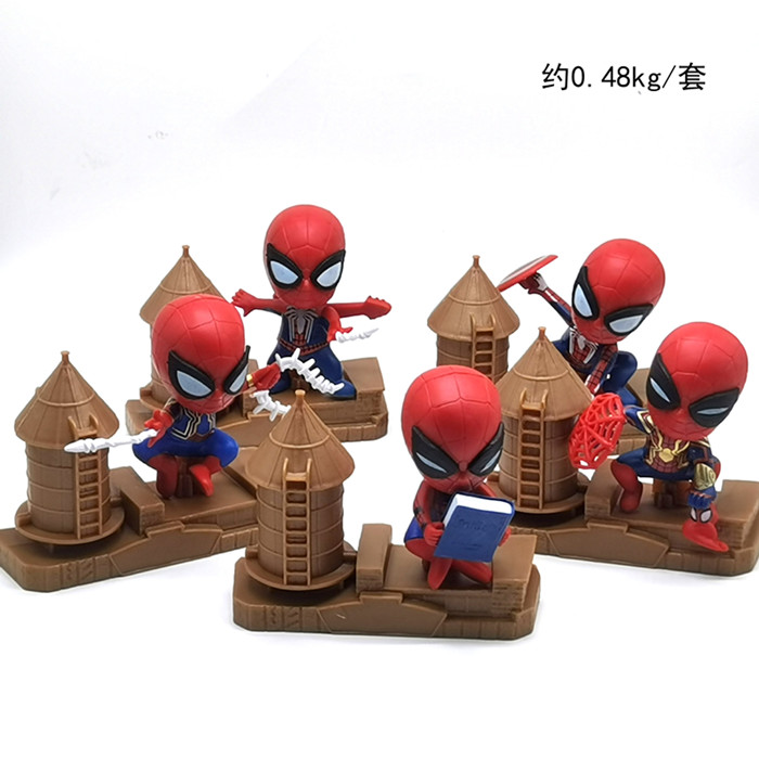 5PCS/SET 10CM Marvel Spider Man Cartoon Anime PVC Figure
