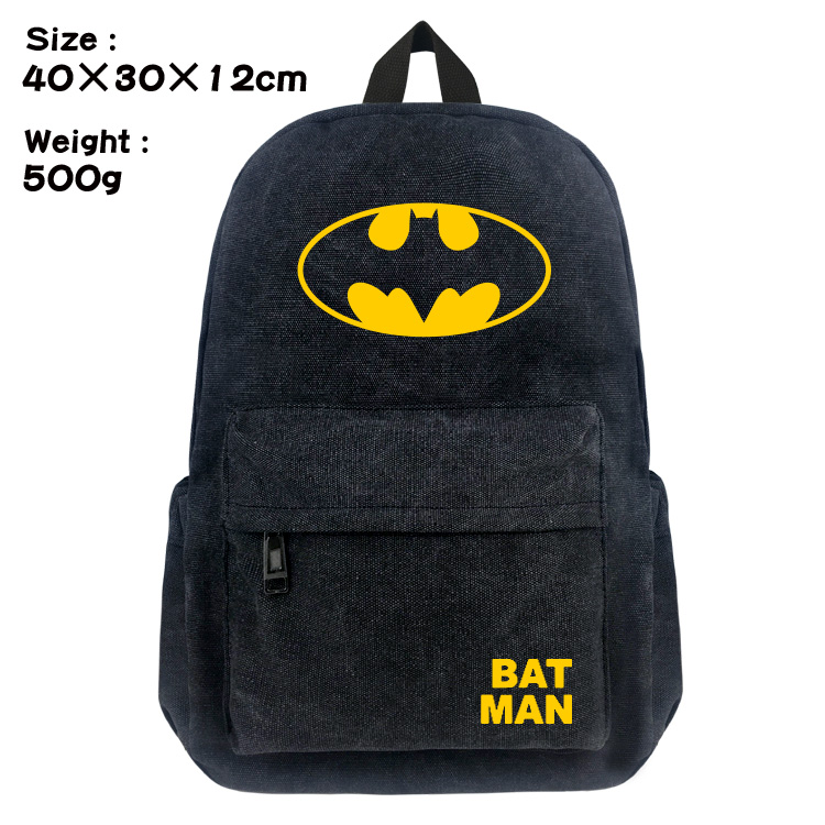 Batman Movie Bag Black Canvas Wholesale Anime Backpack Bags