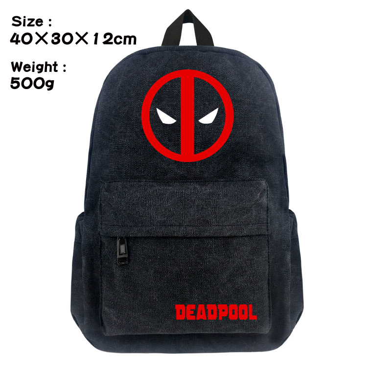Deadpool Movie Bag Black Canvas Anime Backpack Bags