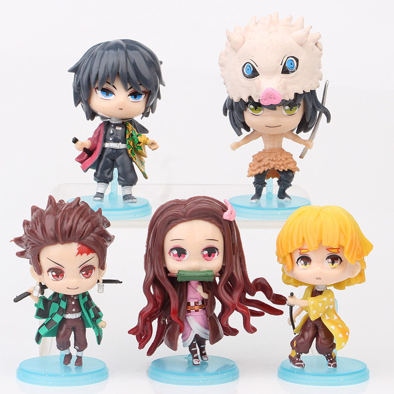 5PCS/SET Demon Slayer: Kimetsu no Yaiba Decoration Collectible Anime PVC Figure