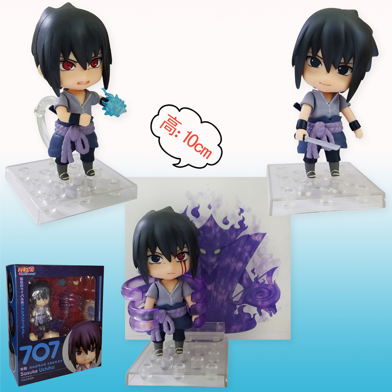 Nendoroid Naruto 707# Uchiha Sasuke Cute Cartoon Toys Japanese Anime Action Figure 10CM