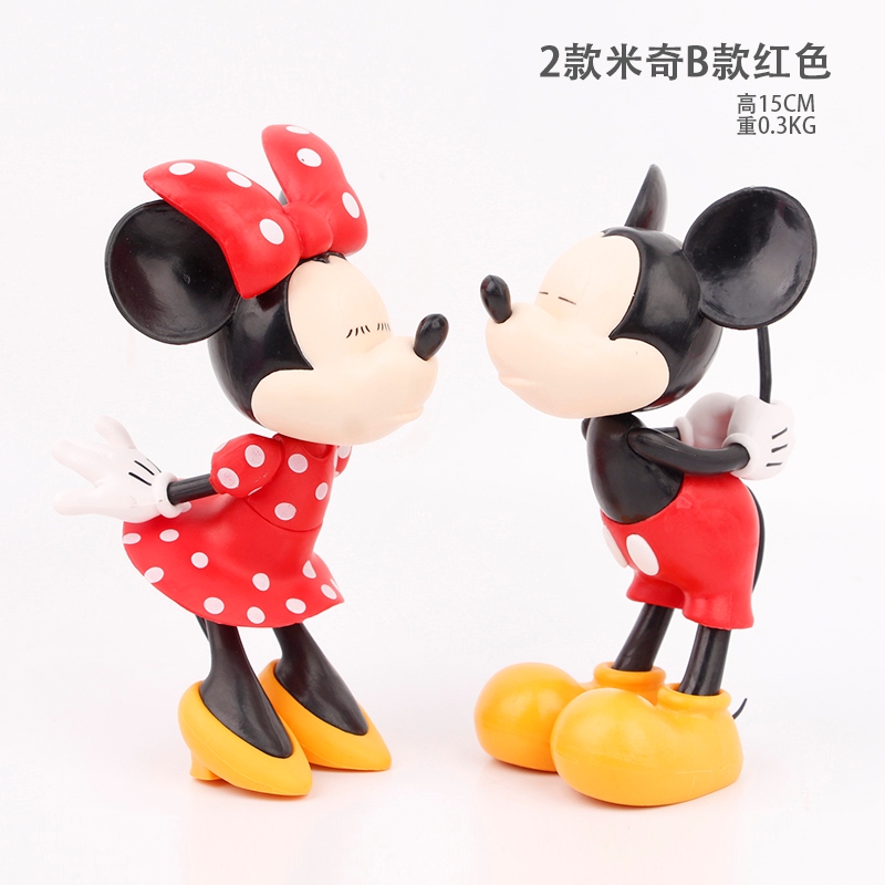2PCS/SET 15CM Disney Mickey Mouse Cartoon Anime PVC Figure Toy Doll